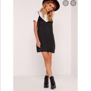 Dex Black Shift Lace Dress w/ White Shirt